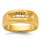 14k Mens Polished and Satin 5-Stone Ring Mounting, Mounting Only - Sophia Jewelers