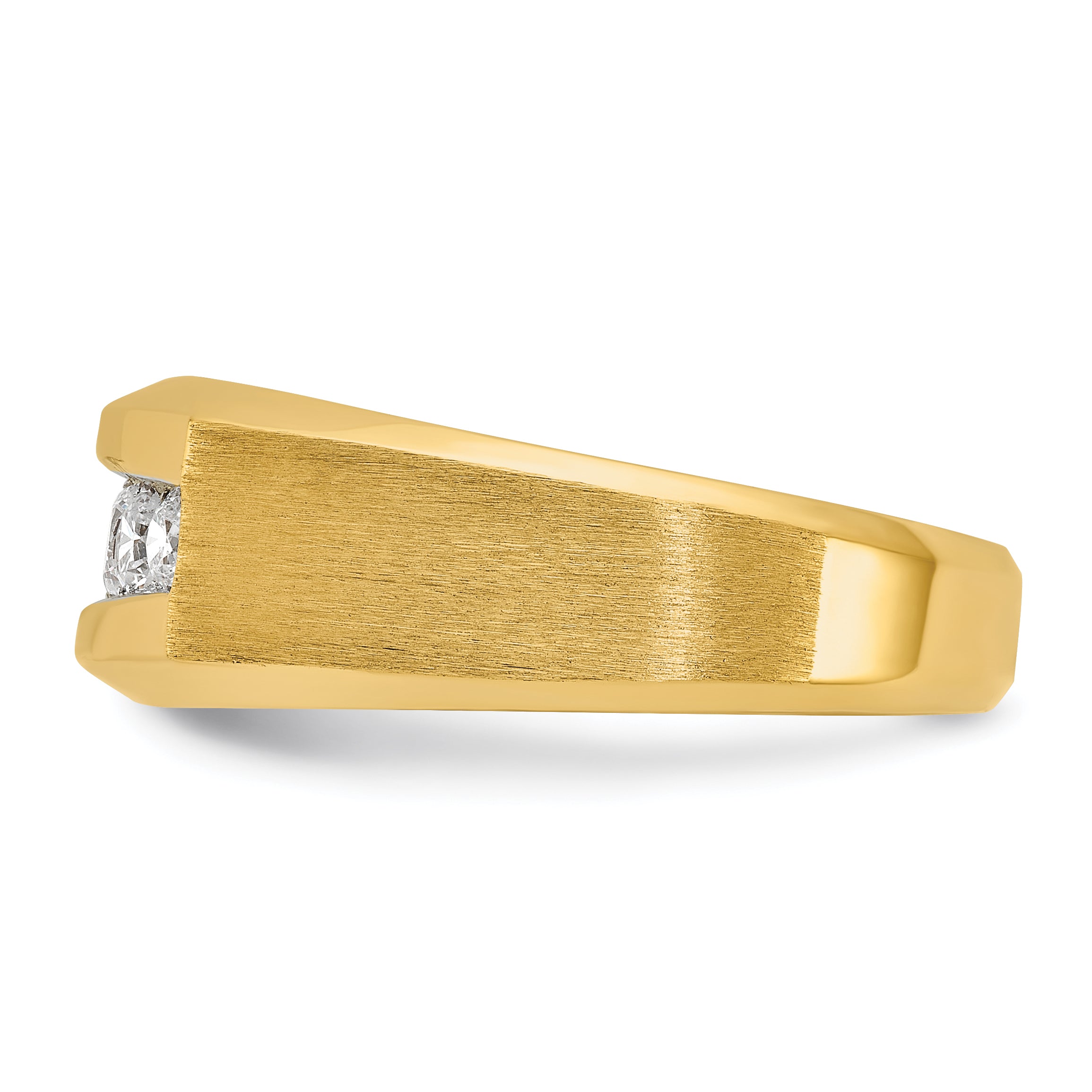 14k Men's Polished and Satin 5-Stone 1/2 Carat AA Quality Diamond Ring - Sophia Jewelers