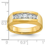 14k Men's Polished and Satin 5-Stone 1/2 Carat AA Quality Diamond Ring - Sophia Jewelers