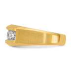 14k Polished and Satin 5-Stone Mens Channel Ring Mounting, Mounting Only - Sophia Jewelers