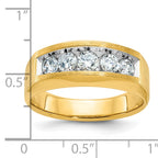 14k Men's Polished and Satin 5-Stone 1 Carat AA Quality Diamond Ring - Sophia Jewelers