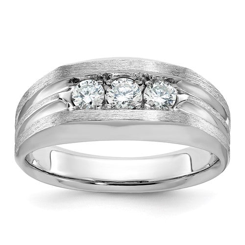 Men's Three Stone Lab-Grown Diamond Ring in 14K White Gold (1/2 ct. tw.), Size 10 - Sophia Jewelers Main image