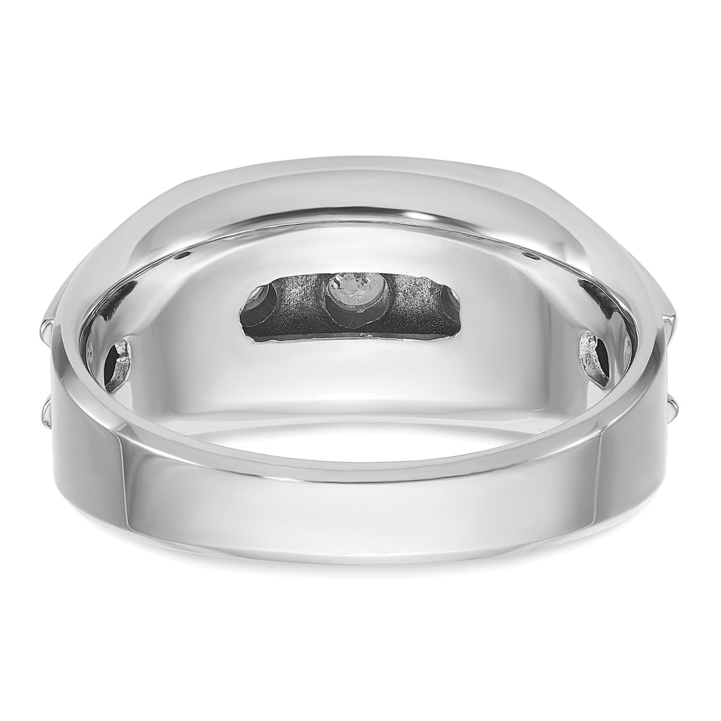 14k White Gold Mens 3-Stone 1 carat Diamond Ring - Sophia Jewelers