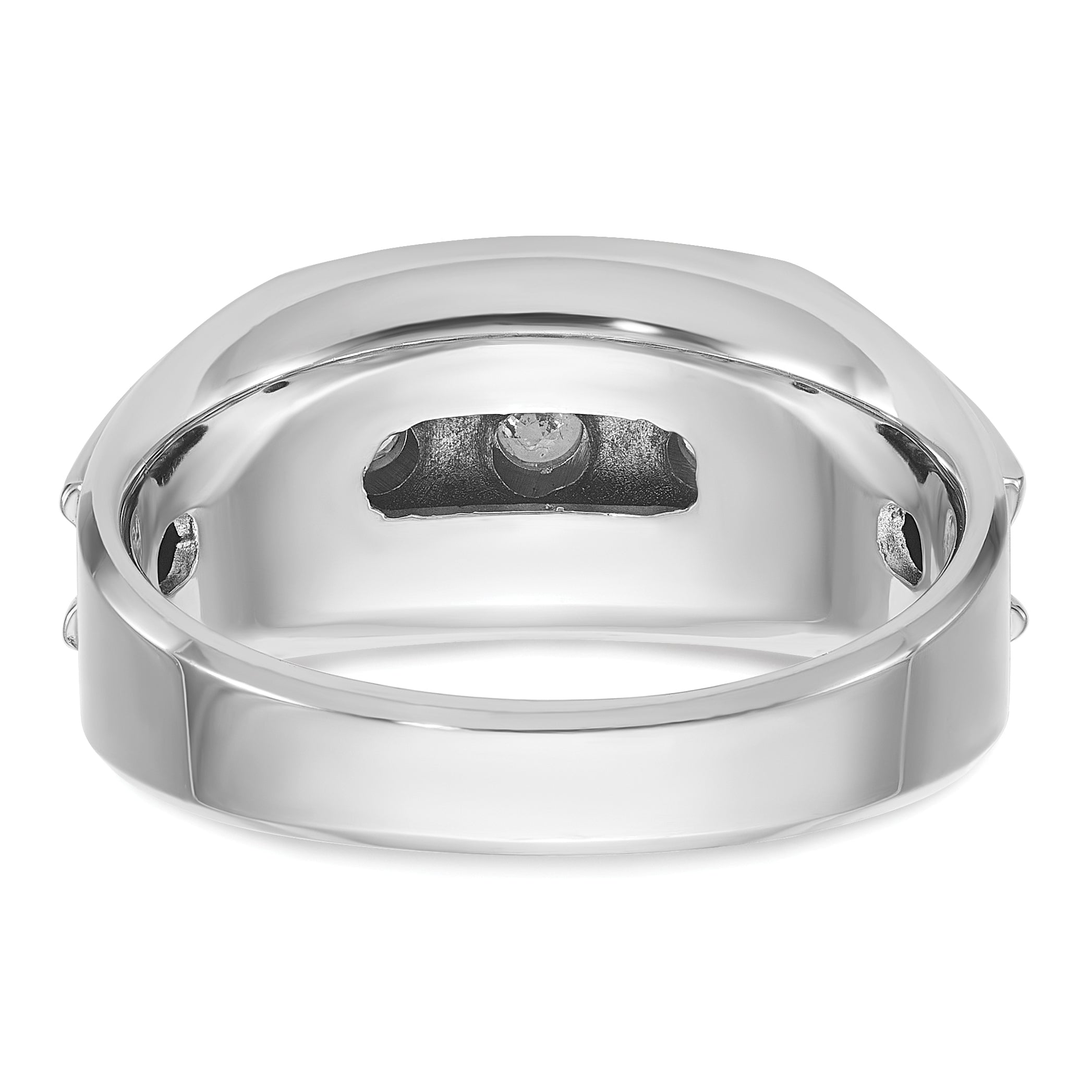 14k White Gold Mens 3-Stone 1 carat Diamond Ring - Sophia Jewelers