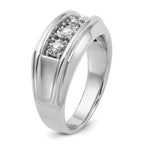 14k White Gold Mens 3-Stone 1 carat Diamond Ring - Sophia Jewelers