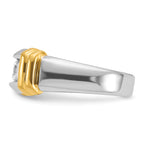 14k Two-tone 1 carat Lab Grown Diamond VS/SI+ G+ Complete Men's Ring