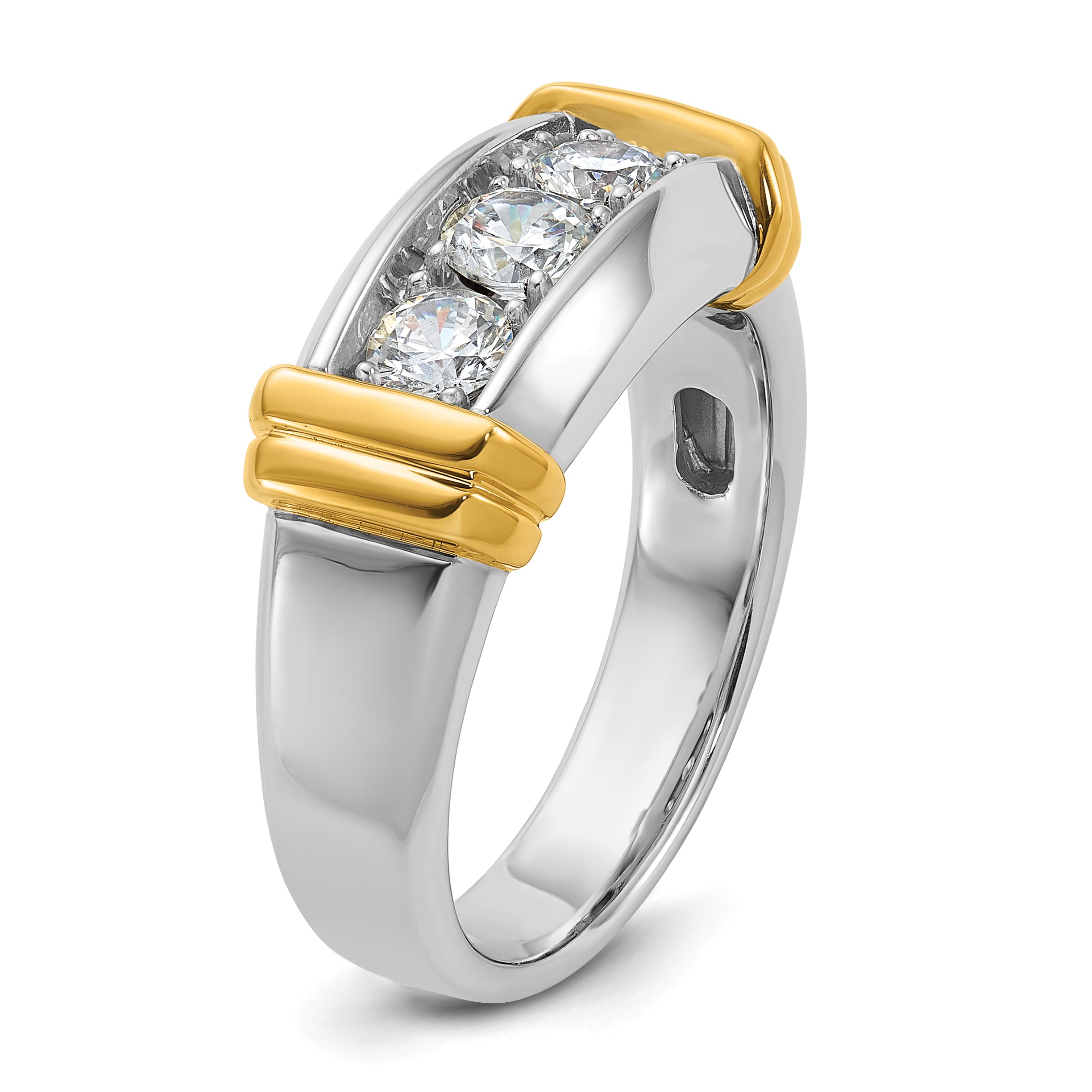14k Two-tone 1 carat Lab Grown Diamond VS/SI+ G+ Complete Men's Ring