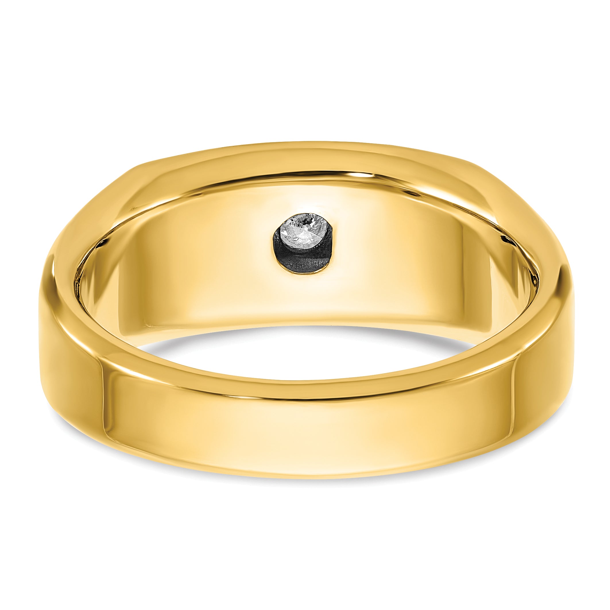 14k with White Rhodium 1/2 carat Lab Grown Diamond VS/SI+ G+ Complete Polished and Satin Five Stone Men's Ring
