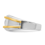 14k Two-tone 1/2 carat Lab Grown Diamond VS/SI+ G+ Complete Polished Men's Ring