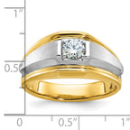 14k Two-tone Mens Polished and Satin 3/8 carat Diamond Complete Ring - Sophia Jewelers