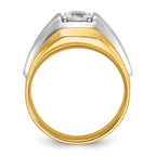 14k Two-tone 1 carat Lab Grown Diamond VS/SI+ G+ Complete Polished and Brushed Men's Band