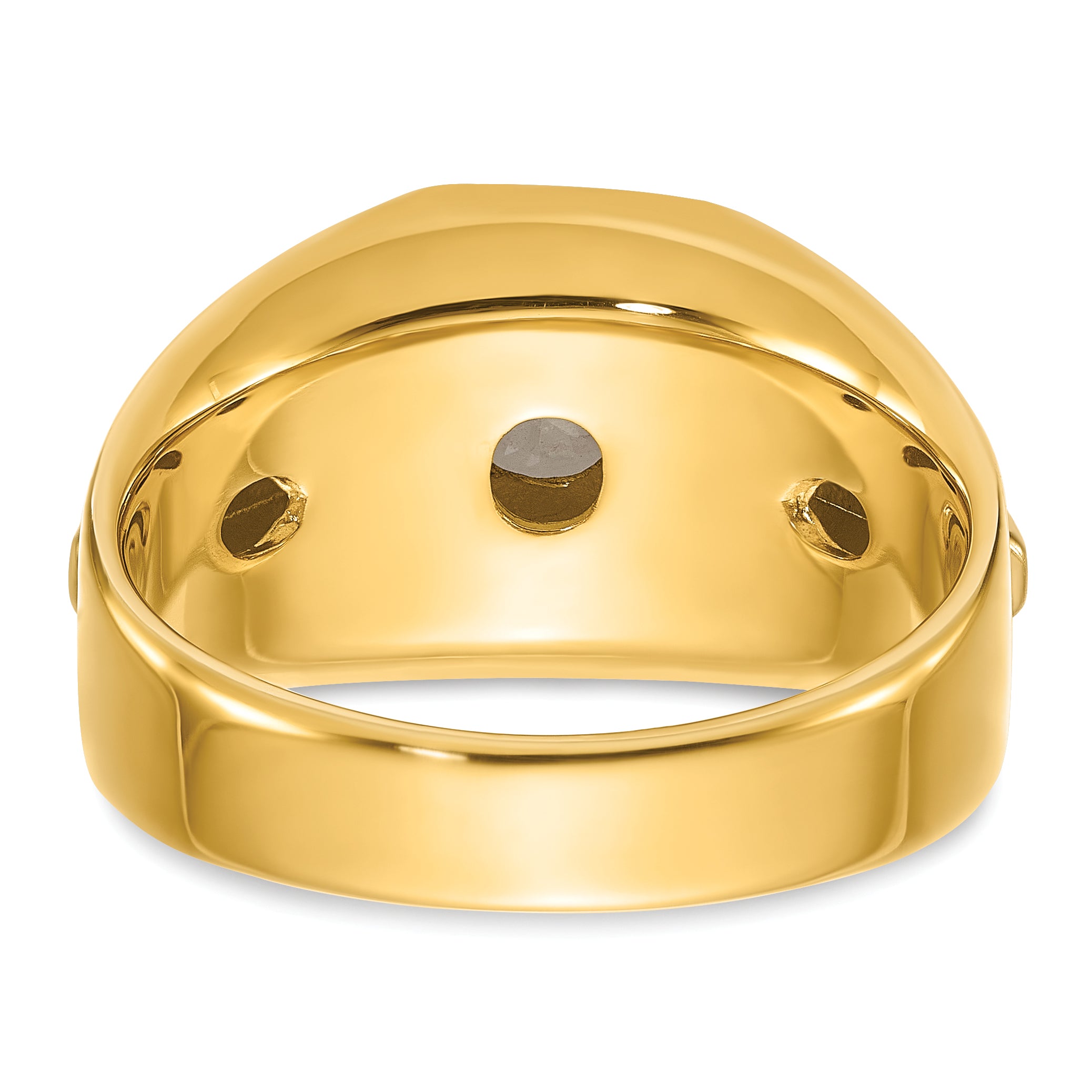 14k Two-tone 1 carat Lab Grown Diamond VS/SI+ G+ Complete Polished and Brushed Men's Band
