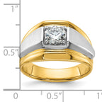 14k Two-tone 1 carat Lab Grown Diamond VS/SI+ G+ Complete Polished and Brushed Men's Band