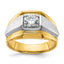 14k Two-tone 1 carat Lab Grown Diamond VS/SI+ G+ Complete Polished and Brushed Men's Band