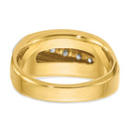 14k Two-tone Men's Polished and Grooved Graduated 7-Stone 1/2 Carat AA Quality Diamond Ring - Sophia Jewelers