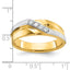 14k Two-tone Men's Polished Satin and Grooved 4-Stone Ring Mounting, Mounting Only - Sophia Jewelers