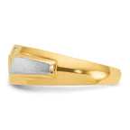 14k Two-tone Men's Polished and Satin 3-Stone 1/5 Carat AA Quality Diamond Ring - Sophia Jewelers