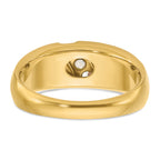14k Two-tone Men's Polished and Satin 3-Stone Ring Mounting, Mounting Only - Sophia Jewelers