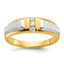 14k Two-tone Polished and Satin Men's Three Stone Ring Mounting, Mounting Only - Sophia Jewelers