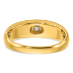 14k White Gold Mens Polished and Satin 1/10 carat Diamond Complete Ring - Sophia Jewelers
