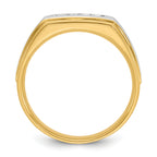 14k with White Rhodium Men's Polished and Satin 5-Stone 1/10 Carat AA Quality Diamond Ring