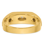 14k with White Rhodium Men's Polished and Satin 5-Stone 1/10 Carat AA Quality Diamond Ring