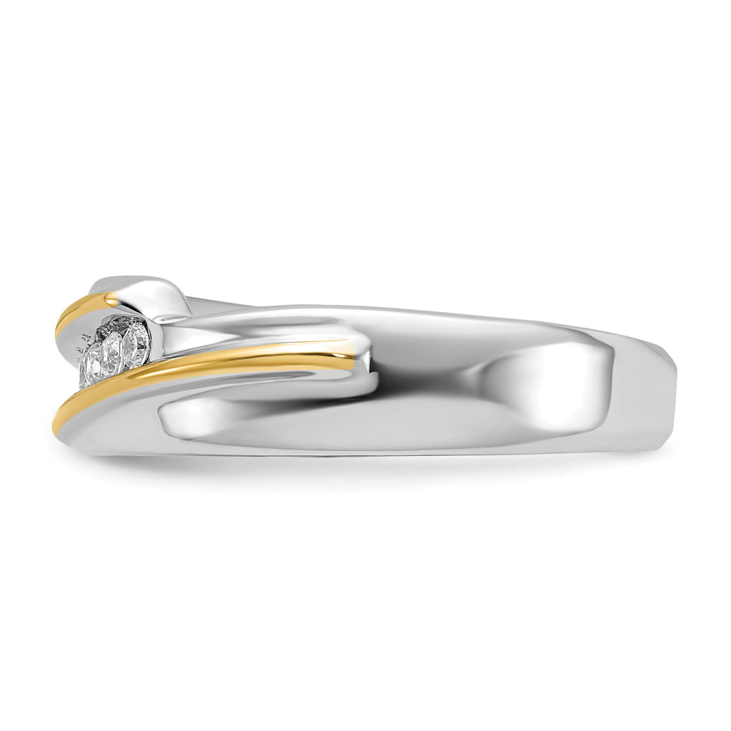 14k Two-tone Polished Men's Five Stone Ring Mounting, Mounting Only - Sophia Jewelers