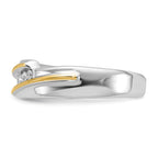 14k Two-tone Polished Men's Five Stone Ring Mounting, Mounting Only - Sophia Jewelers