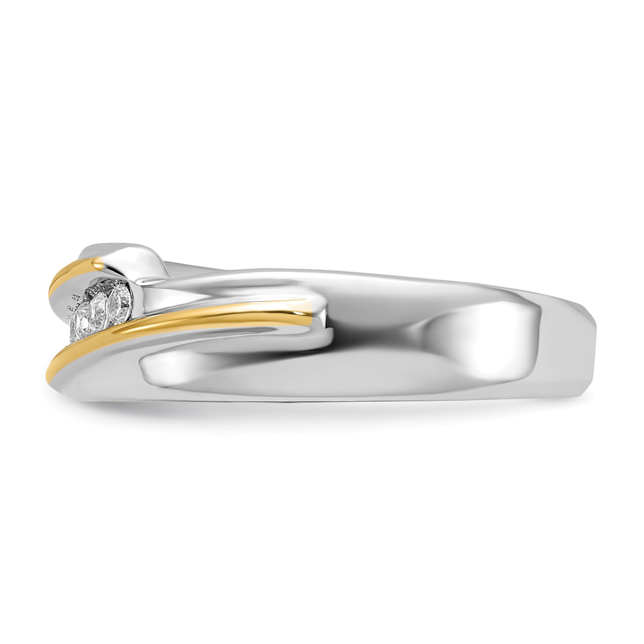 14k Two-tone Polished Men's Five Stone Ring Mounting, Mounting Only - Sophia Jewelers