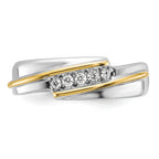 14k Two-tone Polished Men's Five Stone Ring Mounting, Mounting Only - Sophia Jewelers