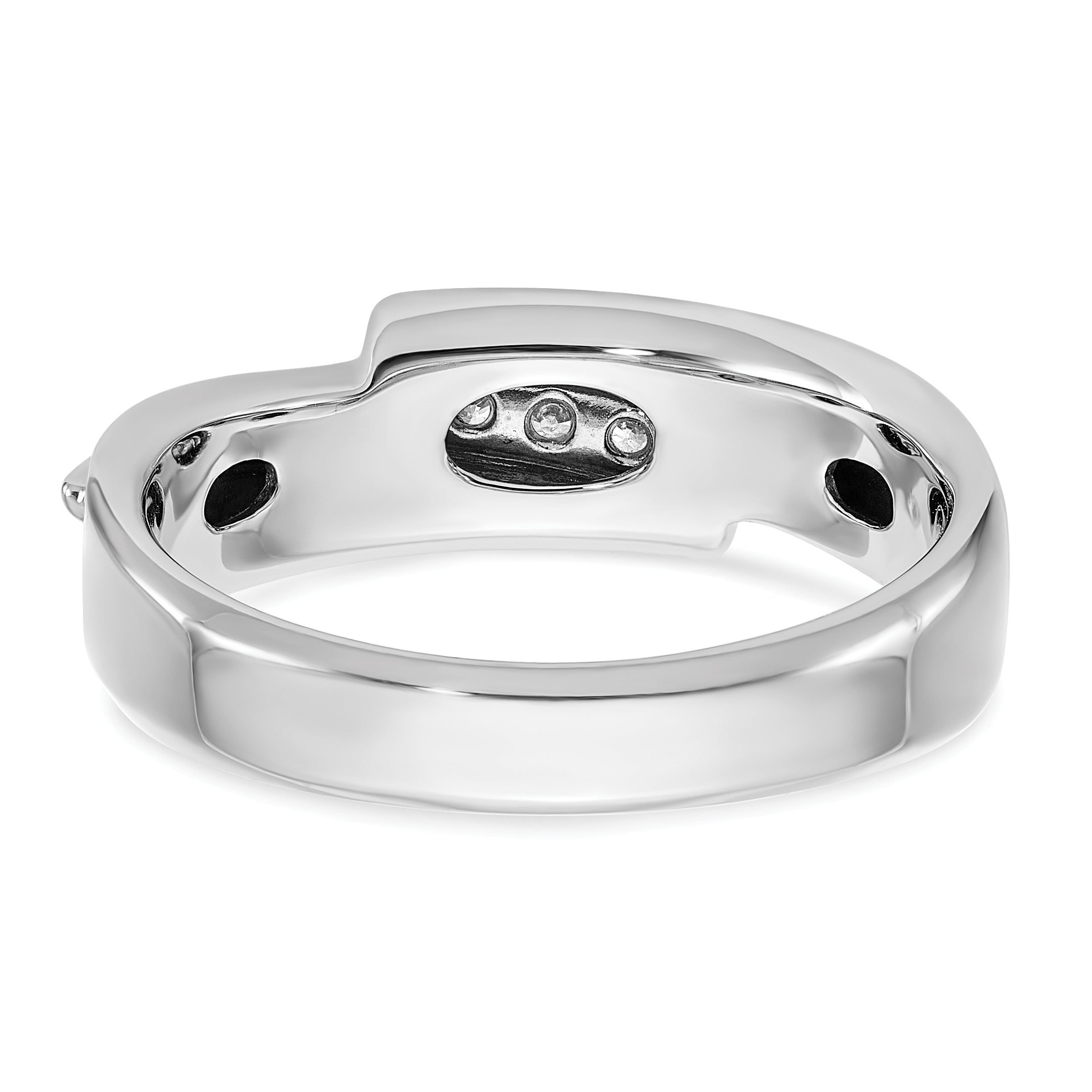 14k Two-tone Polished Men's Five Stone Ring Mounting, Mounting Only - Sophia Jewelers