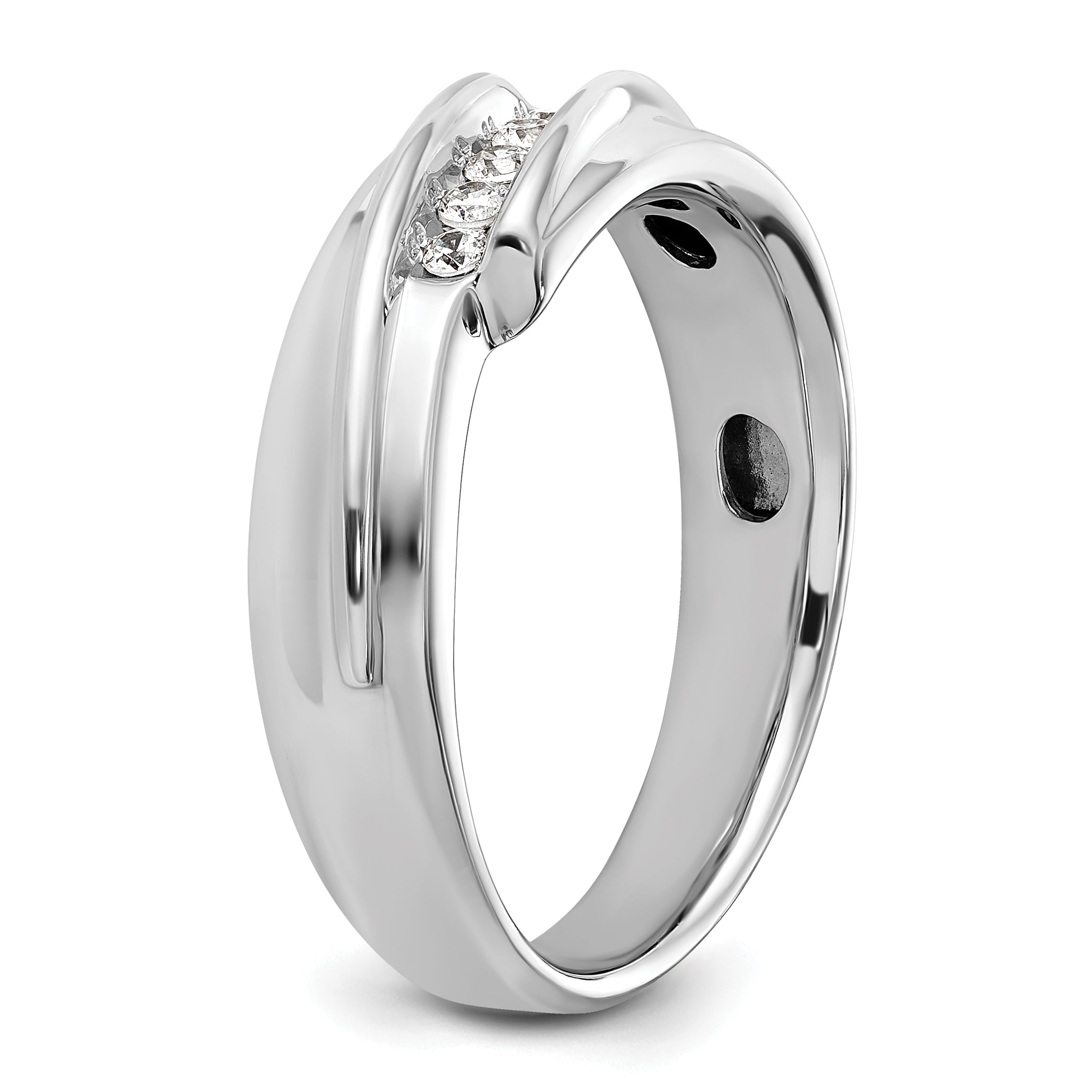 14k Two-tone Polished Men's Five Stone Ring Mounting, Mounting Only - Sophia Jewelers