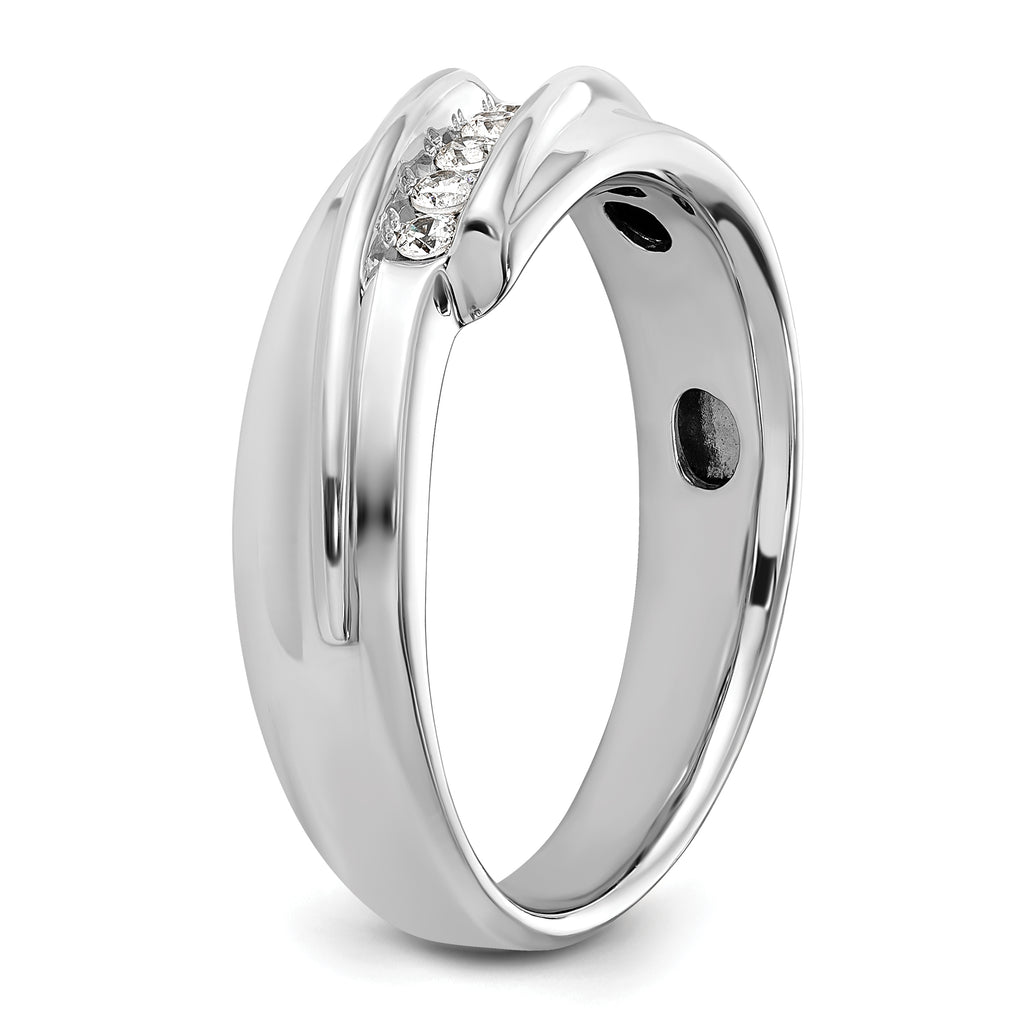 14k Two-tone Men's Polished 5-Stone 1/6 Carat AA Quality Diamond Ring - Sophia Jewelers