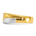 14k Two-tone Men's Polished Satin and Grooved 3-Stone 1/6 Carat AA Quality Diamond Ring - Sophia Jewelers
