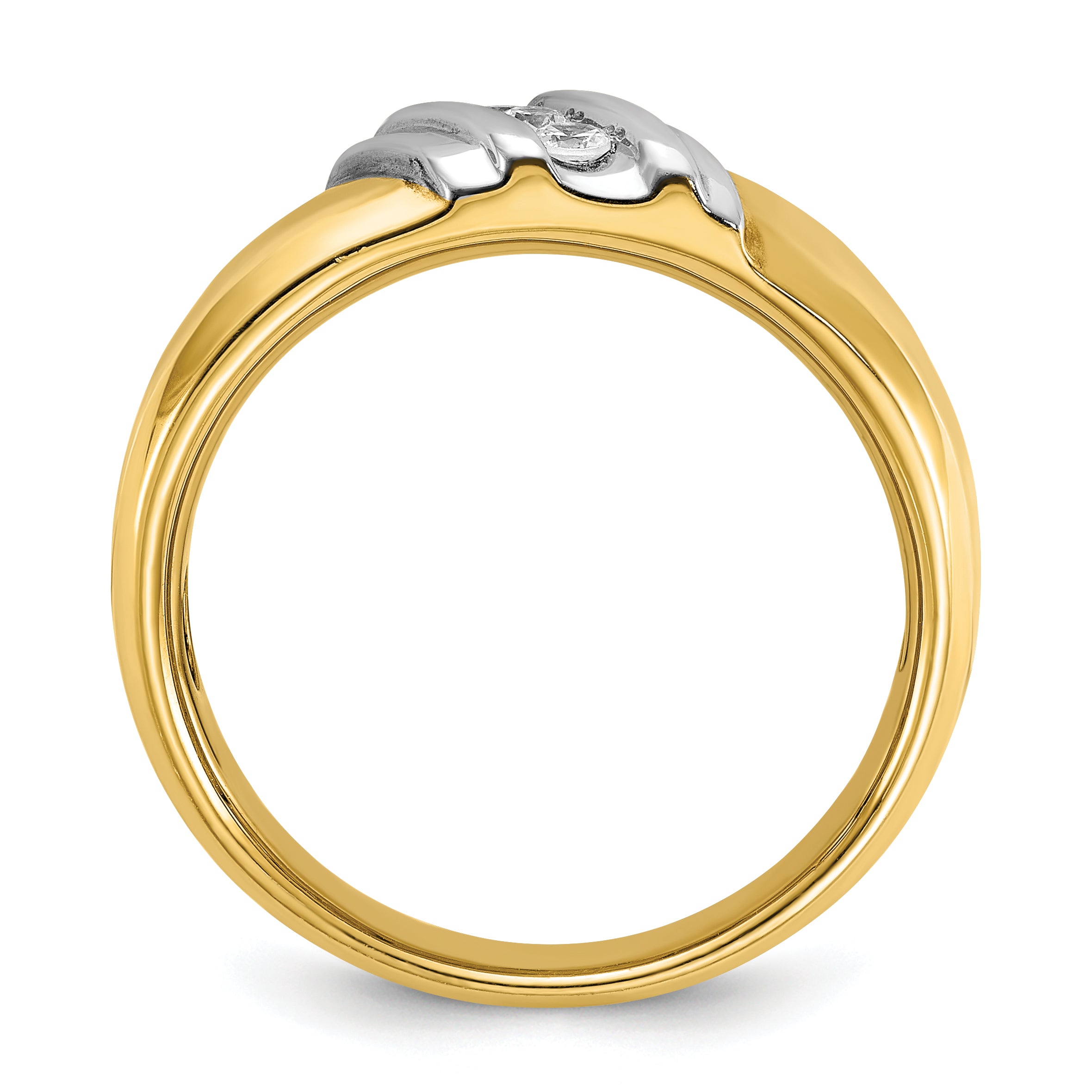IBGoodman 14k Two-tone Men's Polished 3-Stone 1/6 Carat Lab Grown Diamond Ring Secondary image