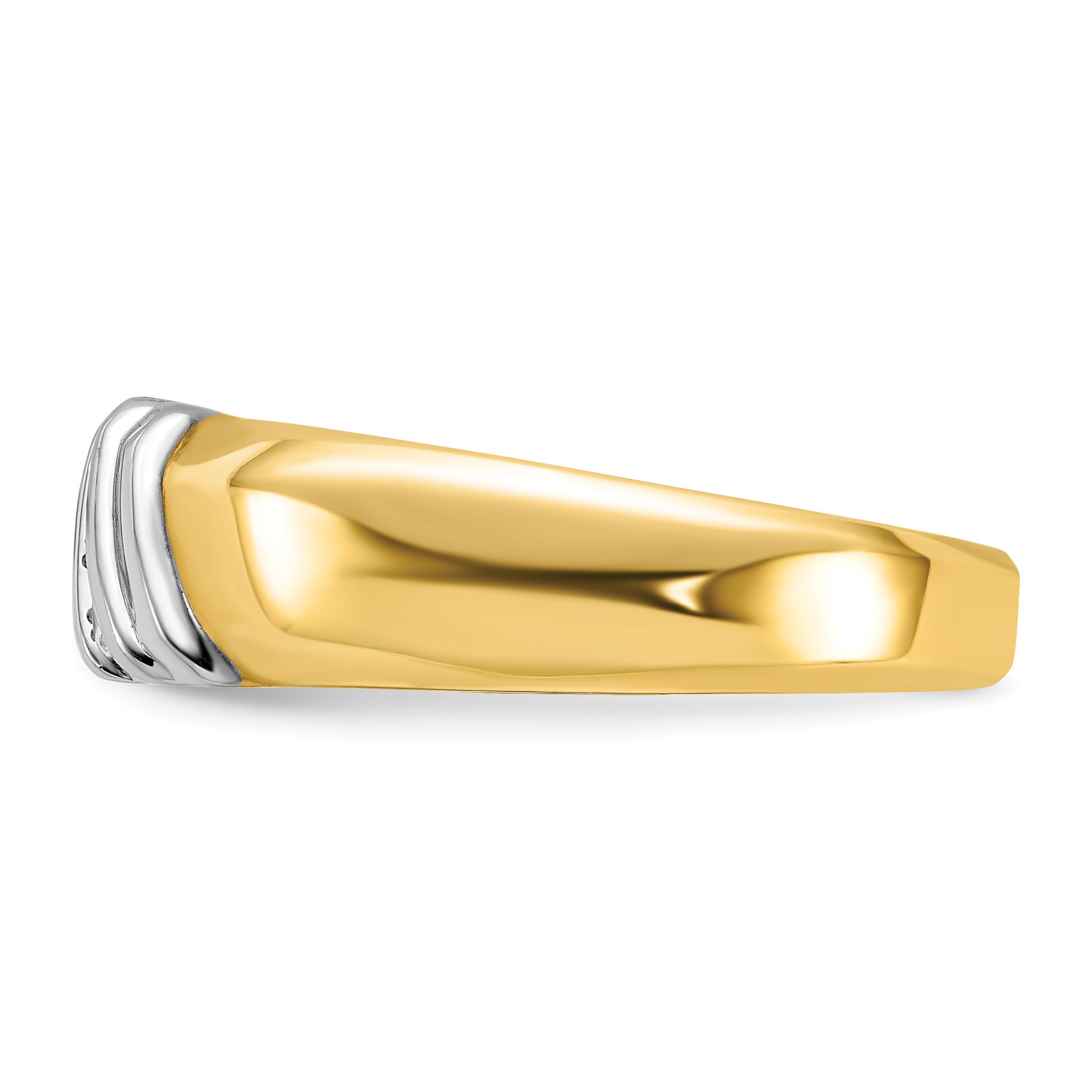 14k Two-tone Polished Men's Ring Mounting, Mounting Only - Sophia Jewelers