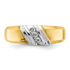 14k Two-tone Polished Men's Ring Mounting, Mounting Only - Sophia Jewelers