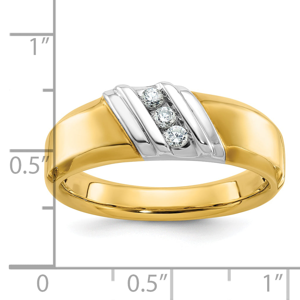 14k Two-tone Polished Men's Ring Mounting, Mounting Only - Sophia Jewelers