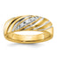 14k with White Rhodium Men's Polished and Grooved 1/6 Carat AA Quality Diamond Ring - Sophia Jewelers