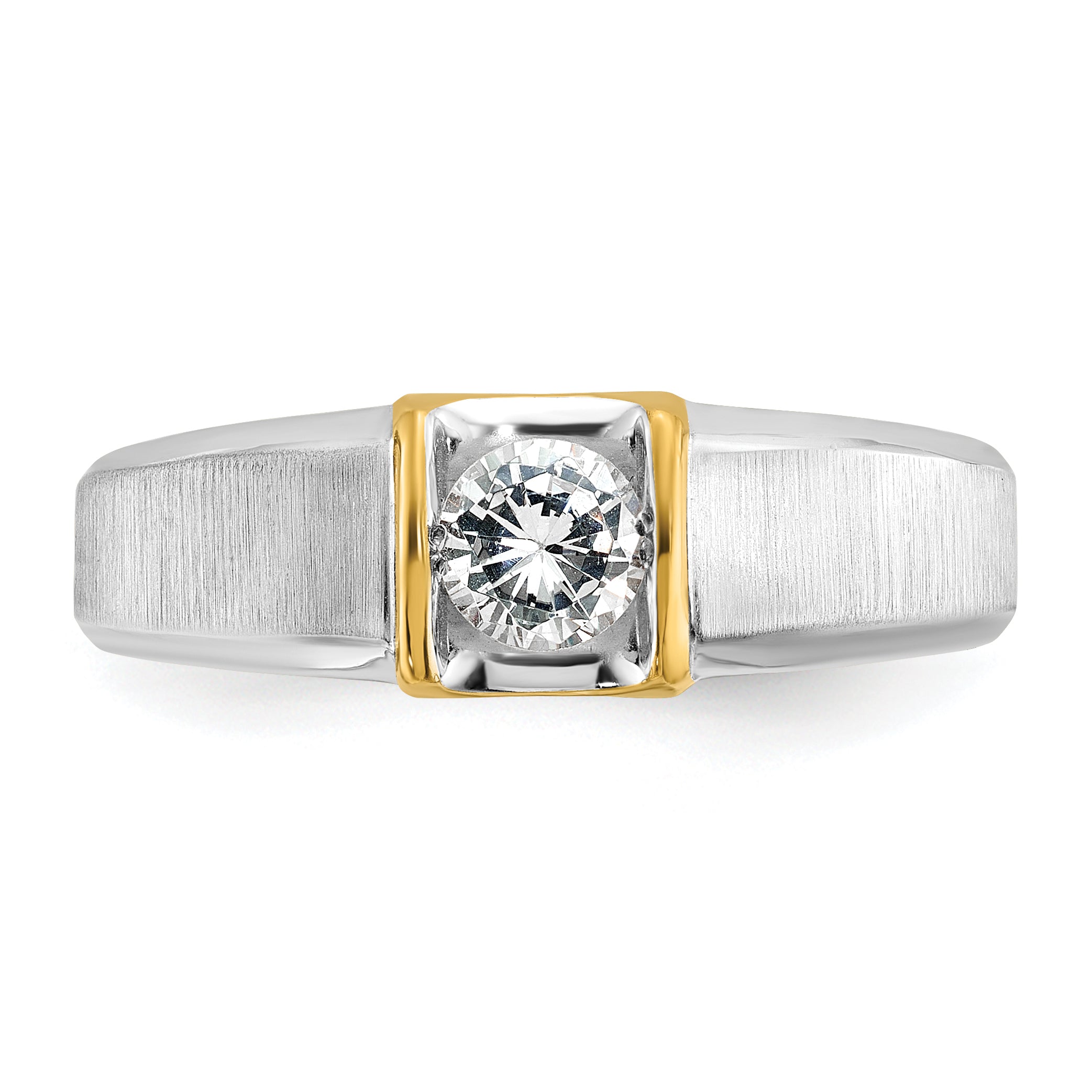 14k Two-tone Mens Diamond Ring Mounting, Mounting Only - Sophia Jewelers