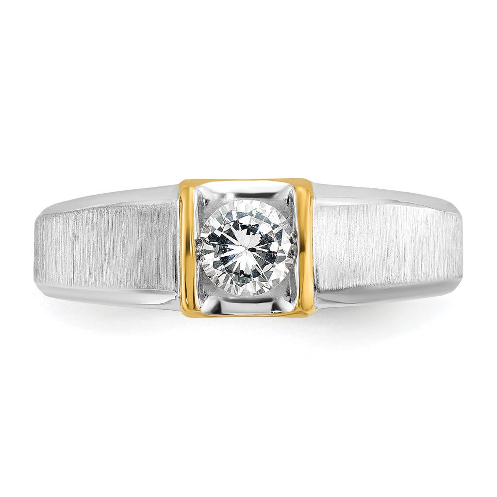 14k Two-tone Mens 1/2 carat Diamond Complete Ring - Sophia Jewelers