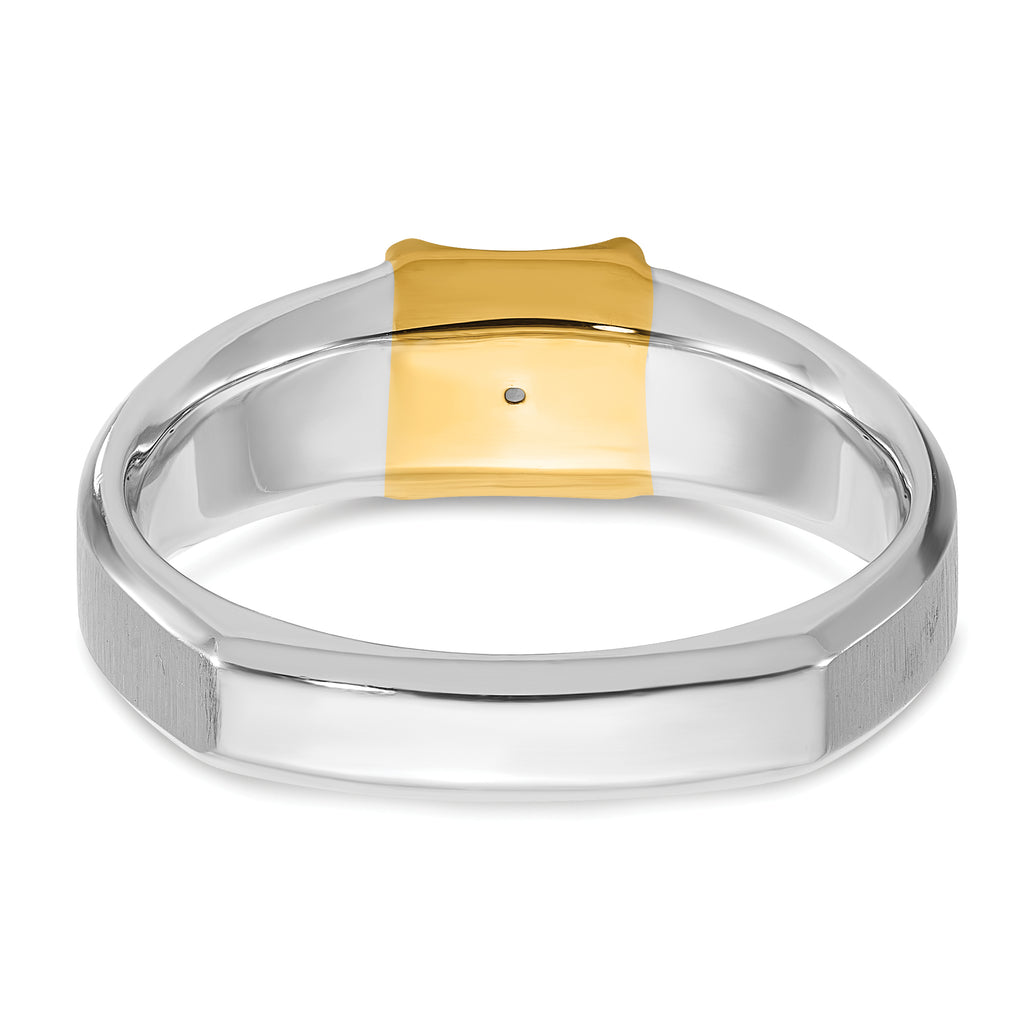 14k Two-tone Mens Diamond Ring Mounting, Mounting Only - Sophia Jewelers
