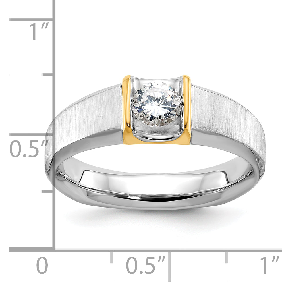 14k Two-tone Mens Diamond Ring Mounting, Mounting Only - Sophia Jewelers