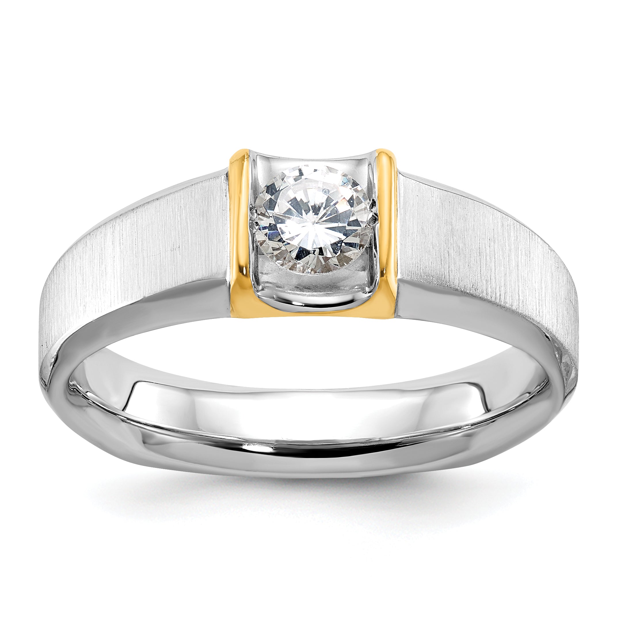 14k Two-tone Mens Diamond Ring Mounting, Mounting Only - Sophia Jewelers Main image