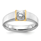 14k Two-tone Mens Diamond Ring Mounting, Mounting Only - Sophia Jewelers