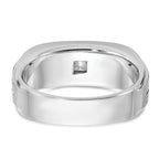 14k White Gold Mens Polished and Satin 3/8 carat Diamond Complete Ring - Sophia Jewelers