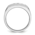 14k White Gold Men's Polished and Satin 5-Stone 1/2 Carat AA Quality Diamond Ring - Sophia Jewelers