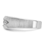 14k White Gold Men's Polished and Satin 5-Stone 1/2 Carat AA Quality Diamond Ring - Sophia Jewelers
