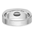 14k White Gold Mens Polished and Satin 5-Stone Ring Mounting, Mounting Only - Sophia Jewelers