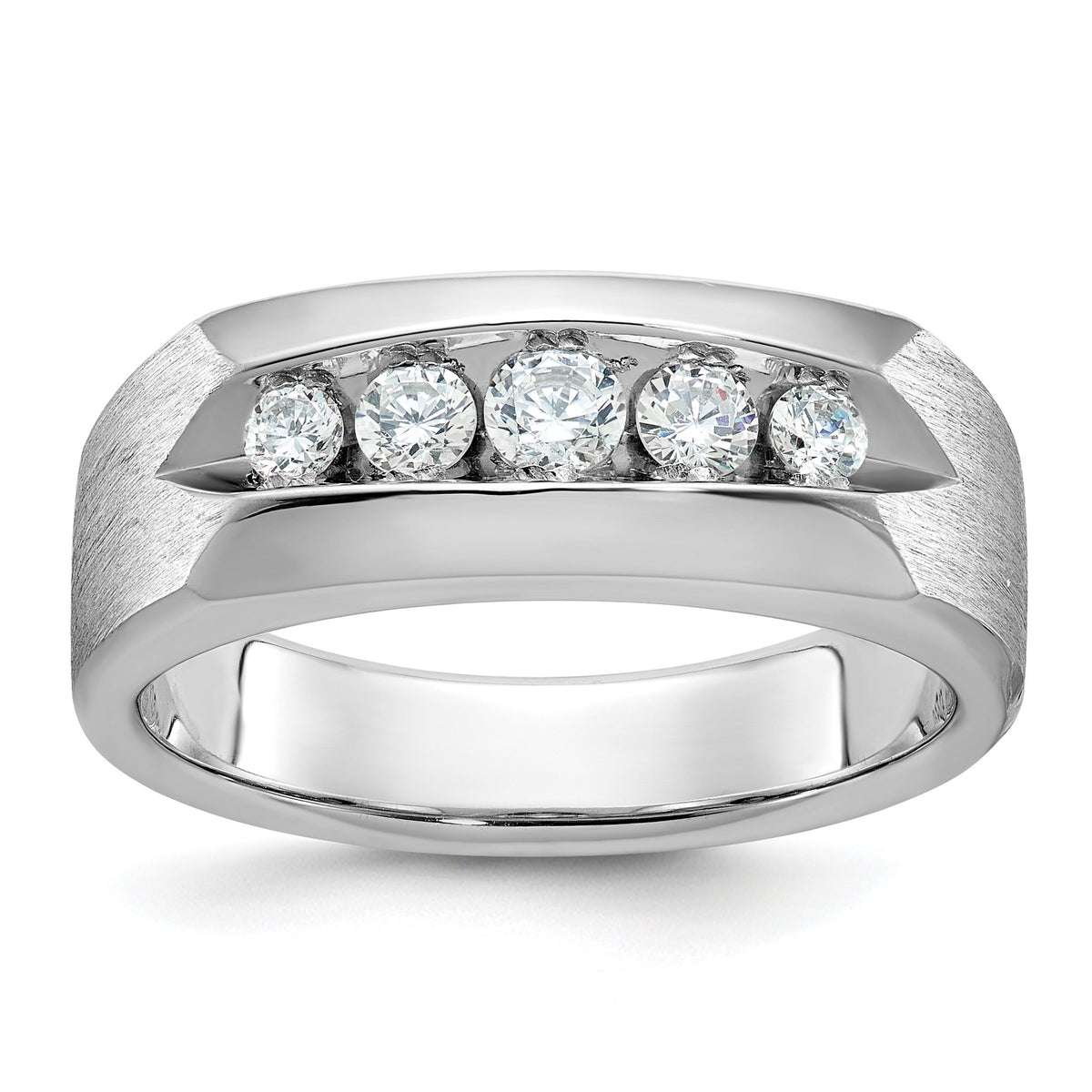 Men's Five-Stone Diamond Ring in 14K White Gold, 8.3mm (1/2 ct. tw.), Size 10 - Sophia Jewelers Main image